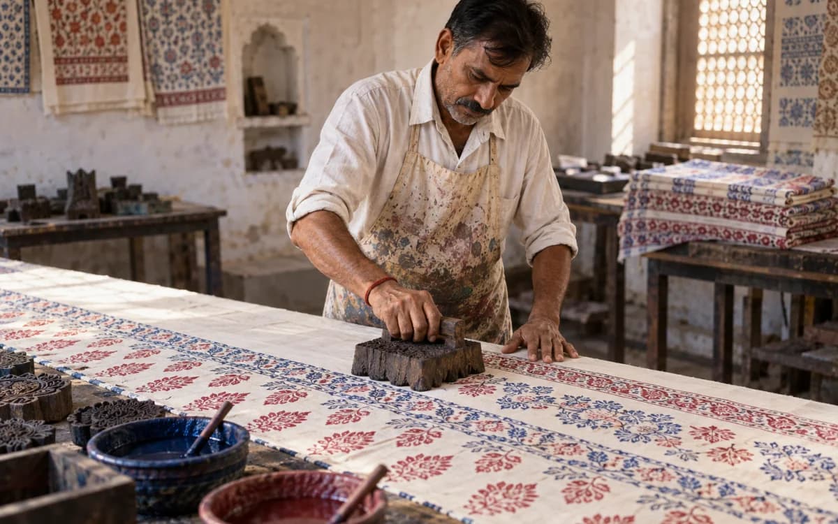 Editorial image representing craft traditions in Rajasthan